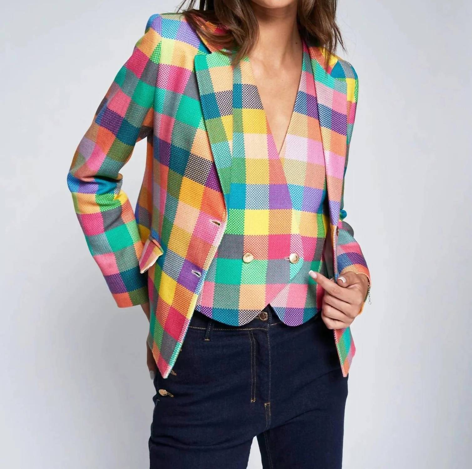 Vilagallo - Gingham Plaid Jacket