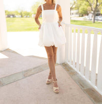 English Factory - Square Neck Mini Bubble Dress