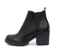 Soda - Women's Origami Lug Sole Mid Heel Ankle Bootie
