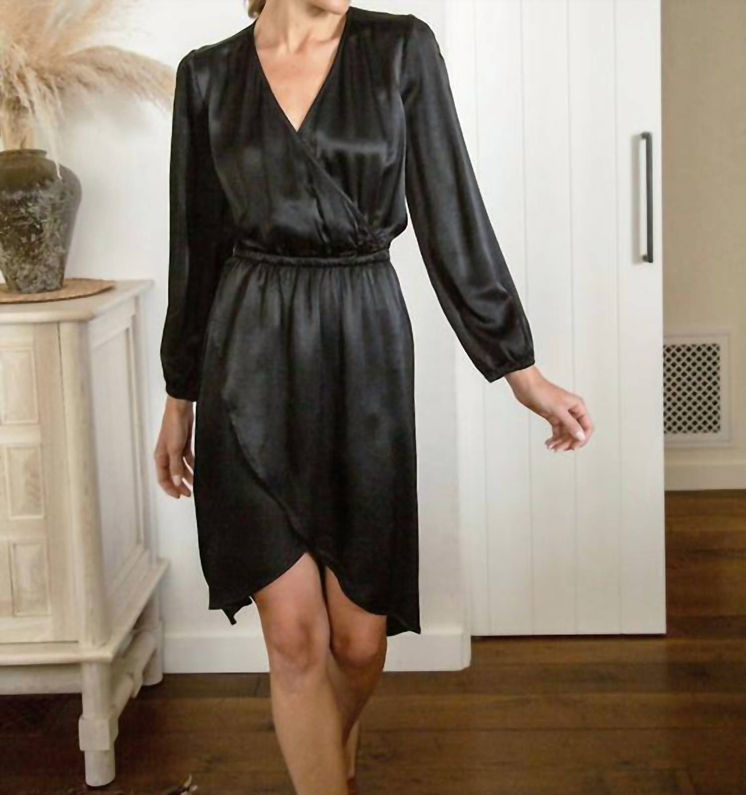 SATIN HI-LOW DRESS
