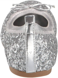 Nina Girls Esther Ballet Flat Shoes in silver chunky glitter - kids' shoe - view 4