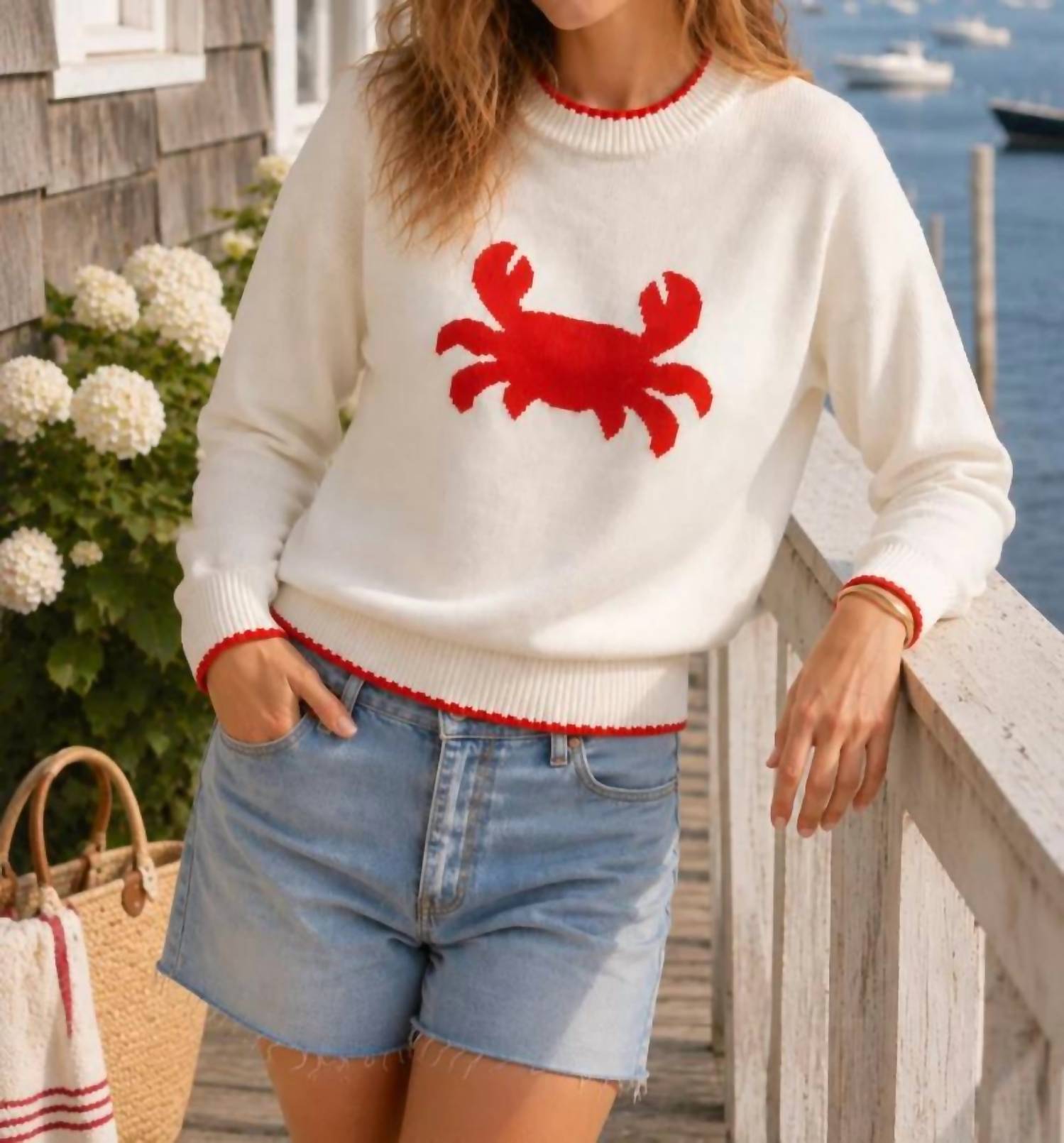 27 Miles Malibu - James Cotton Crab Intarsia Crew Sweater