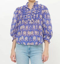 Oliphant - Ruffle Front Button Blouse