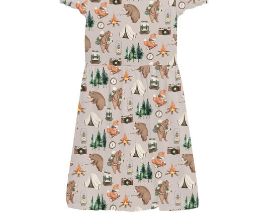 Kickee - Baby Girl's Flutter Sleeve Twirl Dress