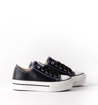 VICTORIA Women's Tribu Doble Faux Leather Sneakers in negro - women's sneaker - view 5