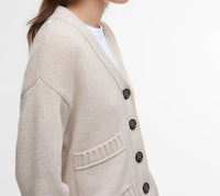 Barbour Faye Knitted Cardigan in oatmeal - women's cardigan - alternate view