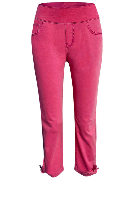 Ethyl - Women's Pull On Ankle Ties Capri