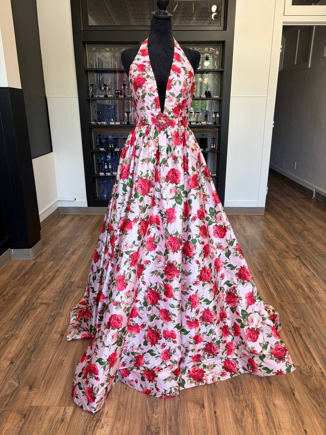 Sherri Hill - Women's Halter Floral Dress