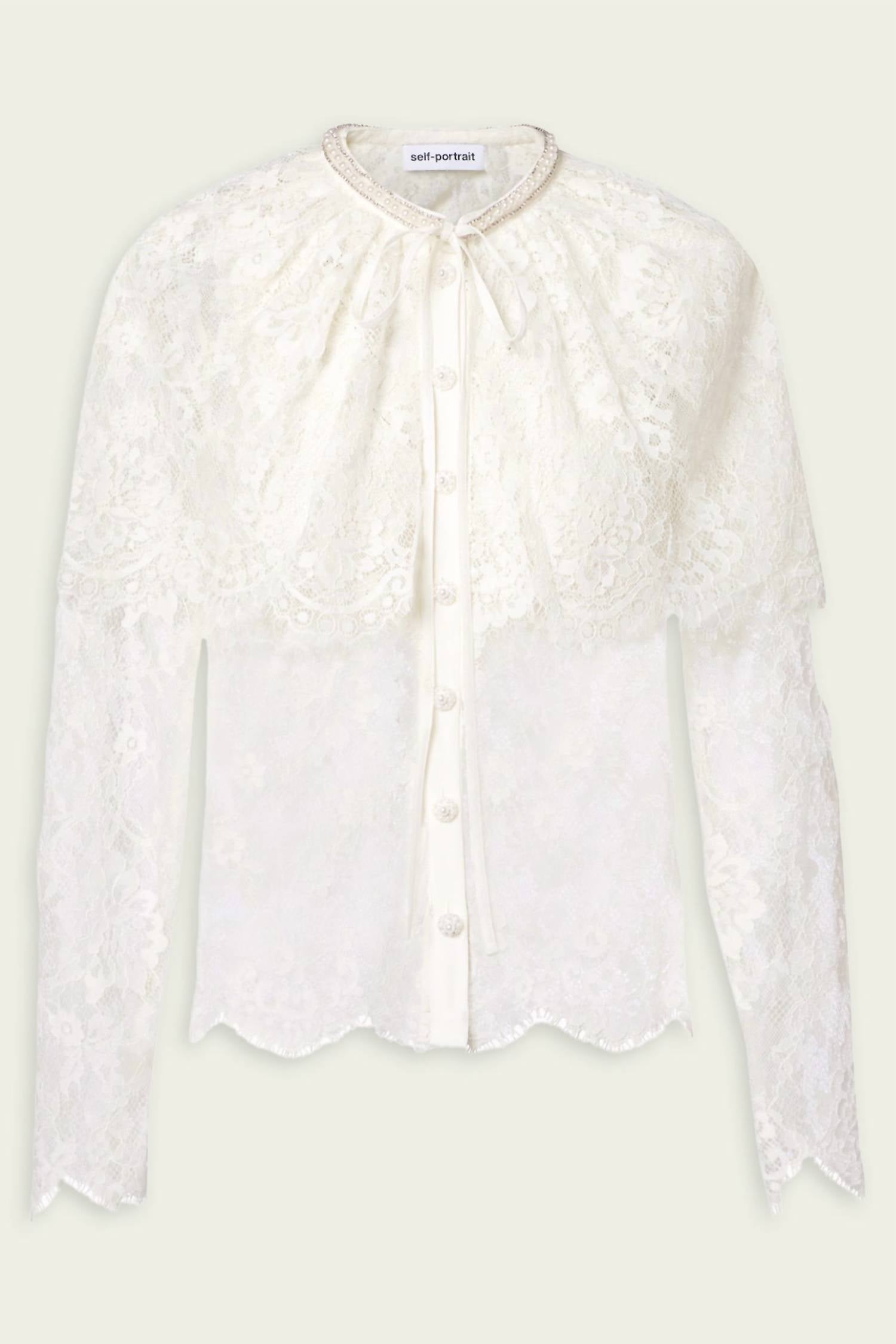 Self-Portrait - Lace Cape Top