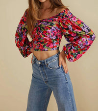 Amur - Francis Puff Long Sleeve Crop Top