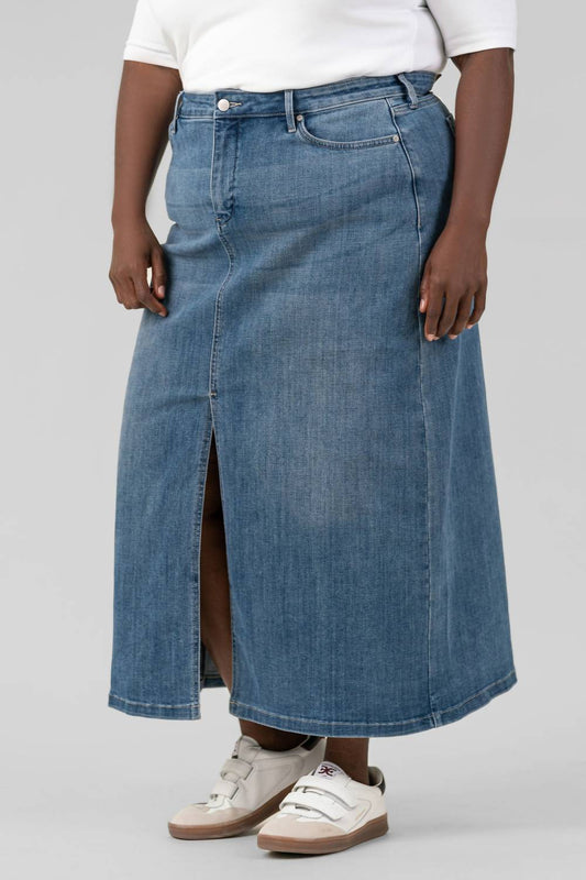 Nydj - High Rise Long Skirt With Slit - Plus