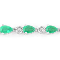 Diana M Jewels - Women's Pear Natural Zambian Emerald Bracelet (3.53 Ct) - Signature Plus