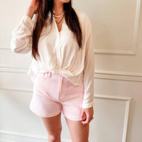 Skies Are Blue - Effortless Chic Twist Blouse