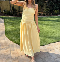 needii Buttercup Maxi Dress in yellow - women's dress - detail view