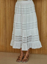By Together - Eyelet Lace Midi Skirt