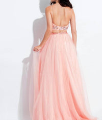 Rachel Allan - Embellished Two-piece Tulle Prom Dress