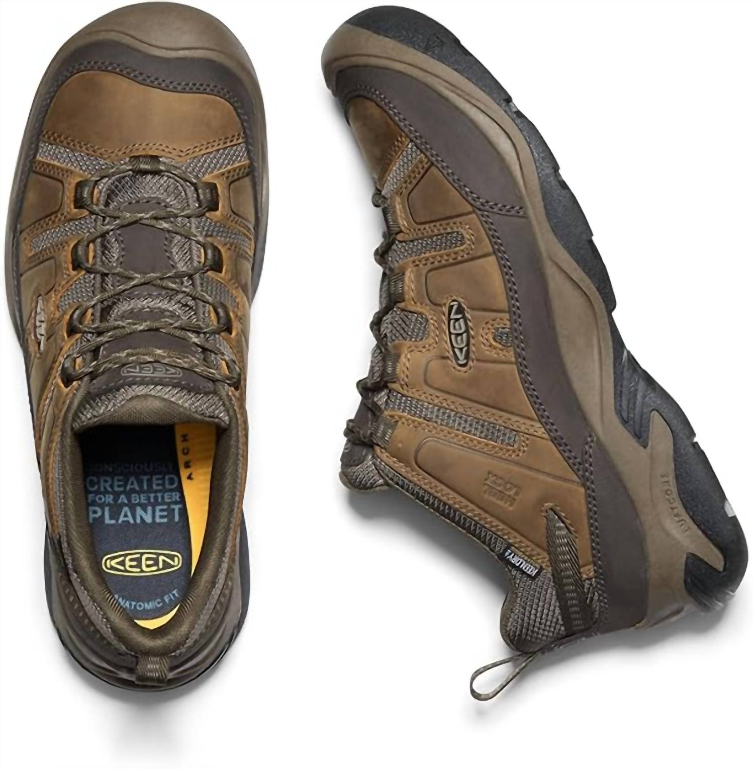 Keen Men's Circadia Waterproof Wide Hiking Shoe in shitake brindle - men's shoe - alternate view
