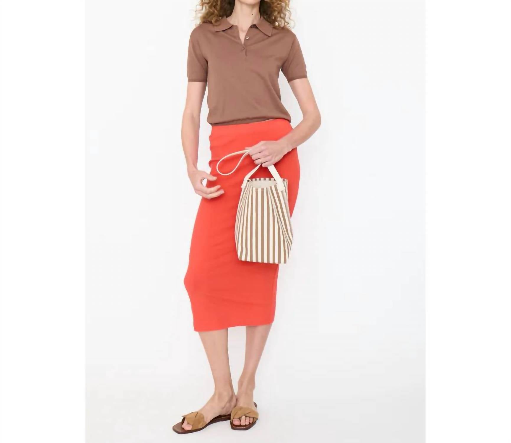 KULE Women's The Farley Top in mocha - women's sweater - detail view