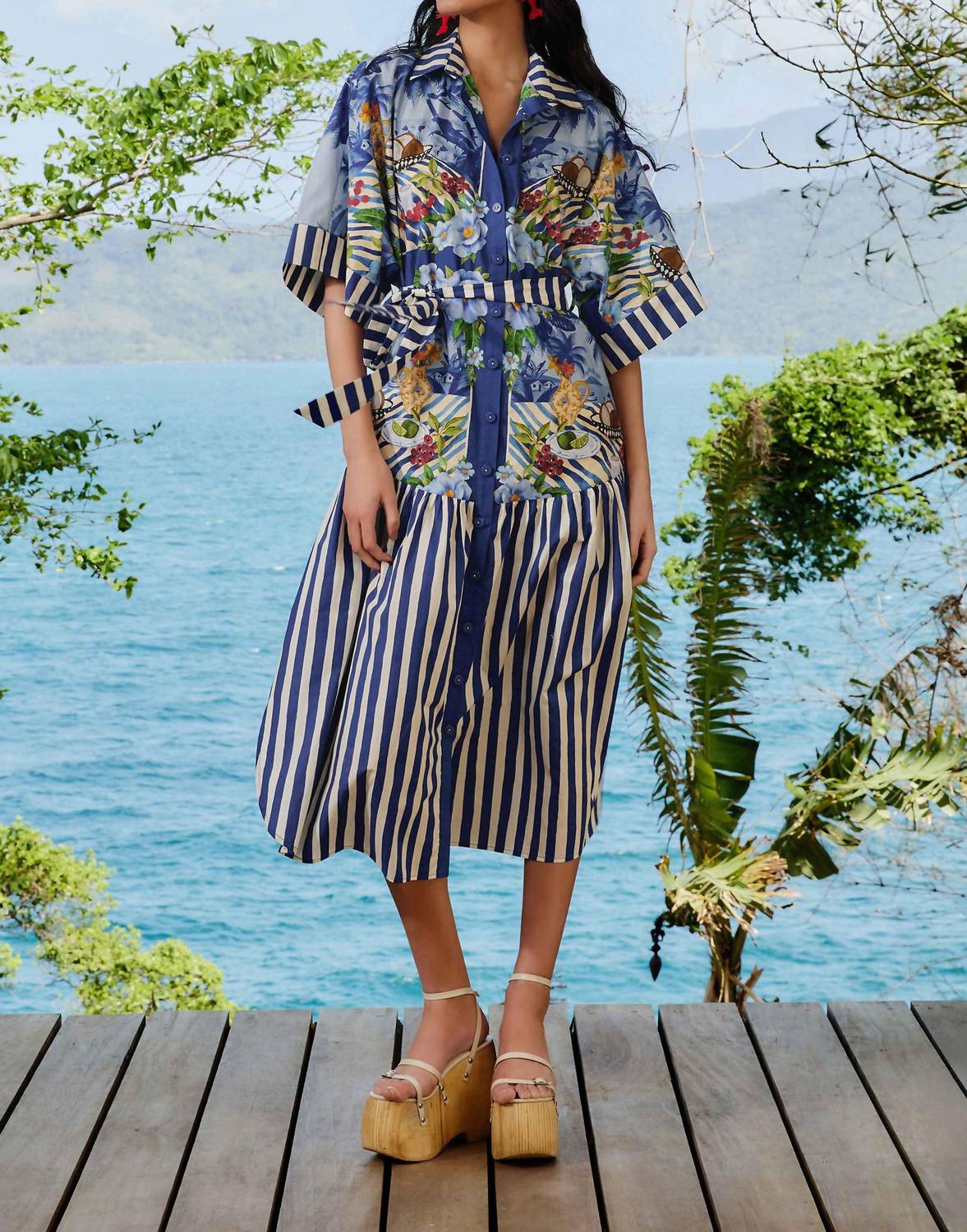 Farm Rio - Fresh Table Scarf Midi Dress