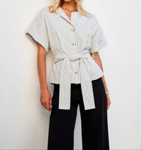 Fifteen Twenty - Women's Belted Button Up Top