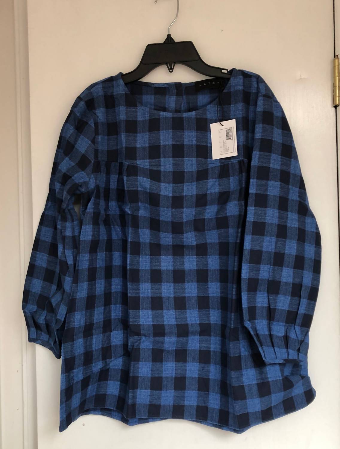 Hatch - The Delfina Maternity Plaid Top