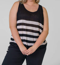 Nic + Zoe - Featherweight Striped Tank Top - Plus