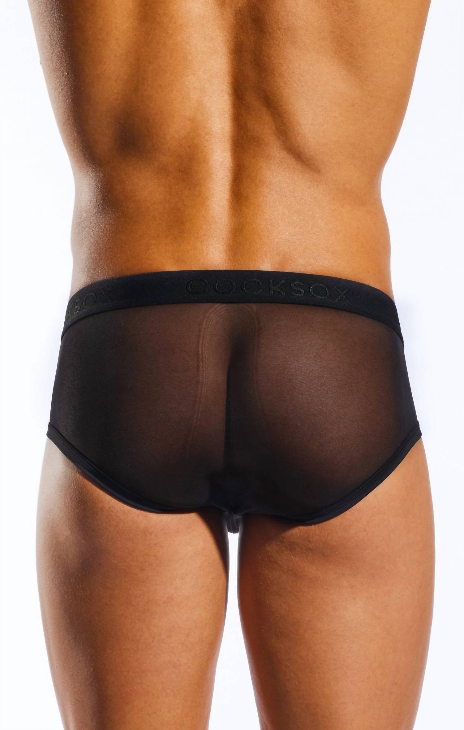 Cocksox Men's Mesh Trunk Brief in nero 1 - men's item - detail view