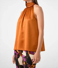 Trina Turk Zana Halter Top in amber - women's blouse - alternate view