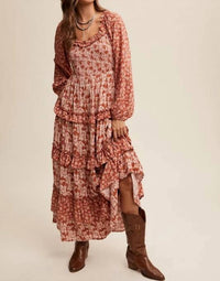 Listicle - Floral Tiered Maxi Dress