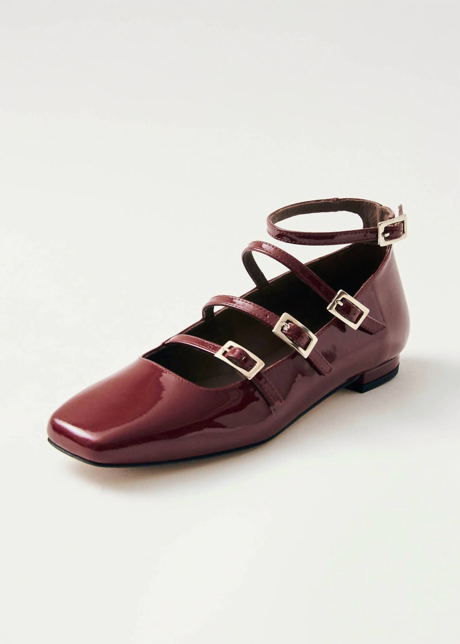 ALOHAS Women's Luke Onyx Leather Ballet Flats in wine burgundy - women's flats