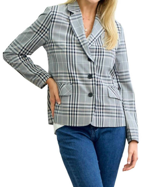 Doe And Rae - Plaid Striped Lining Blazer