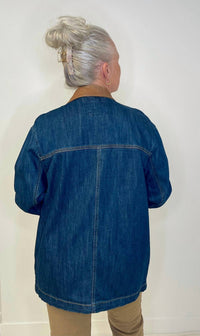 Risen - Leather Collar Shacket