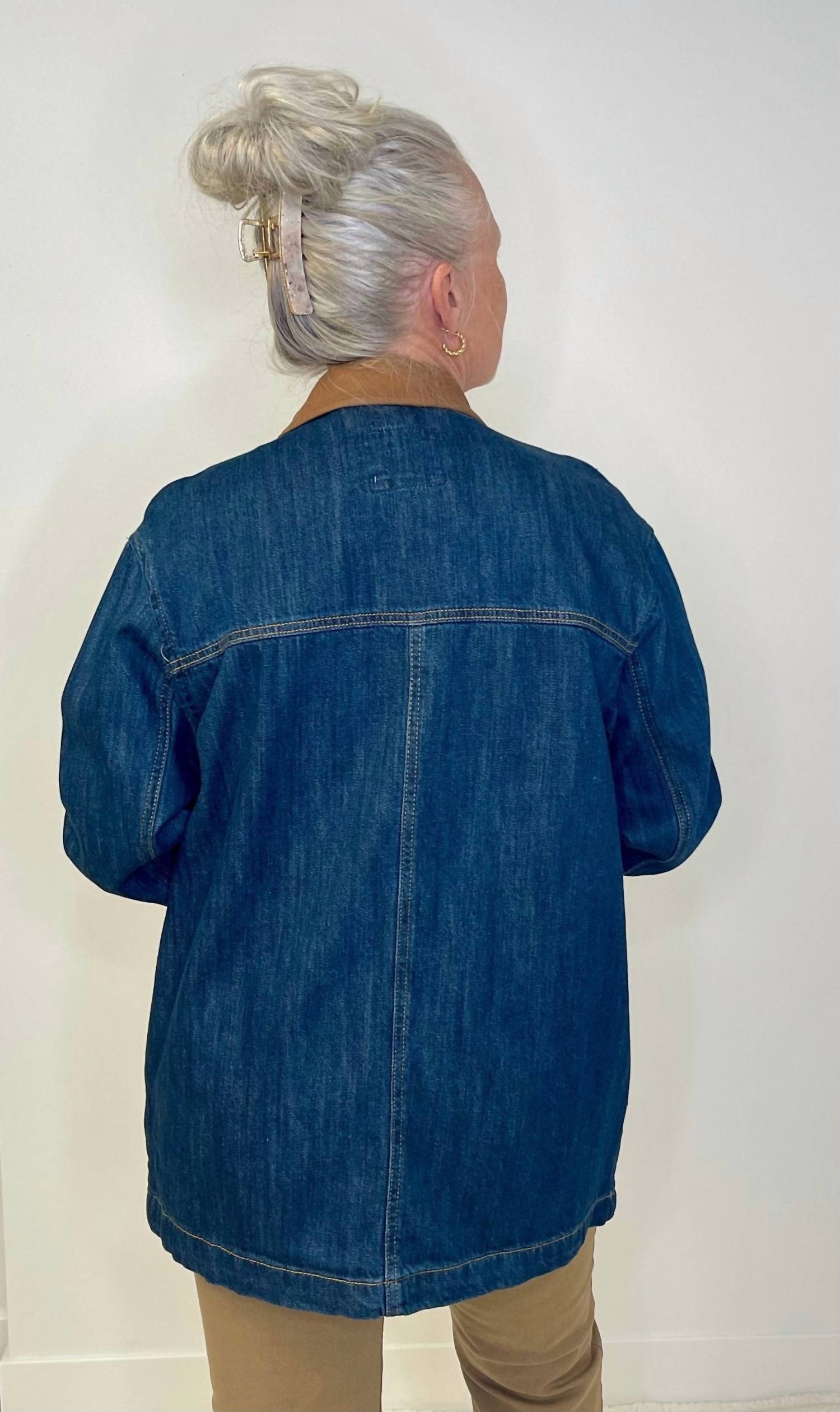 Risen - Leather Collar Shacket
