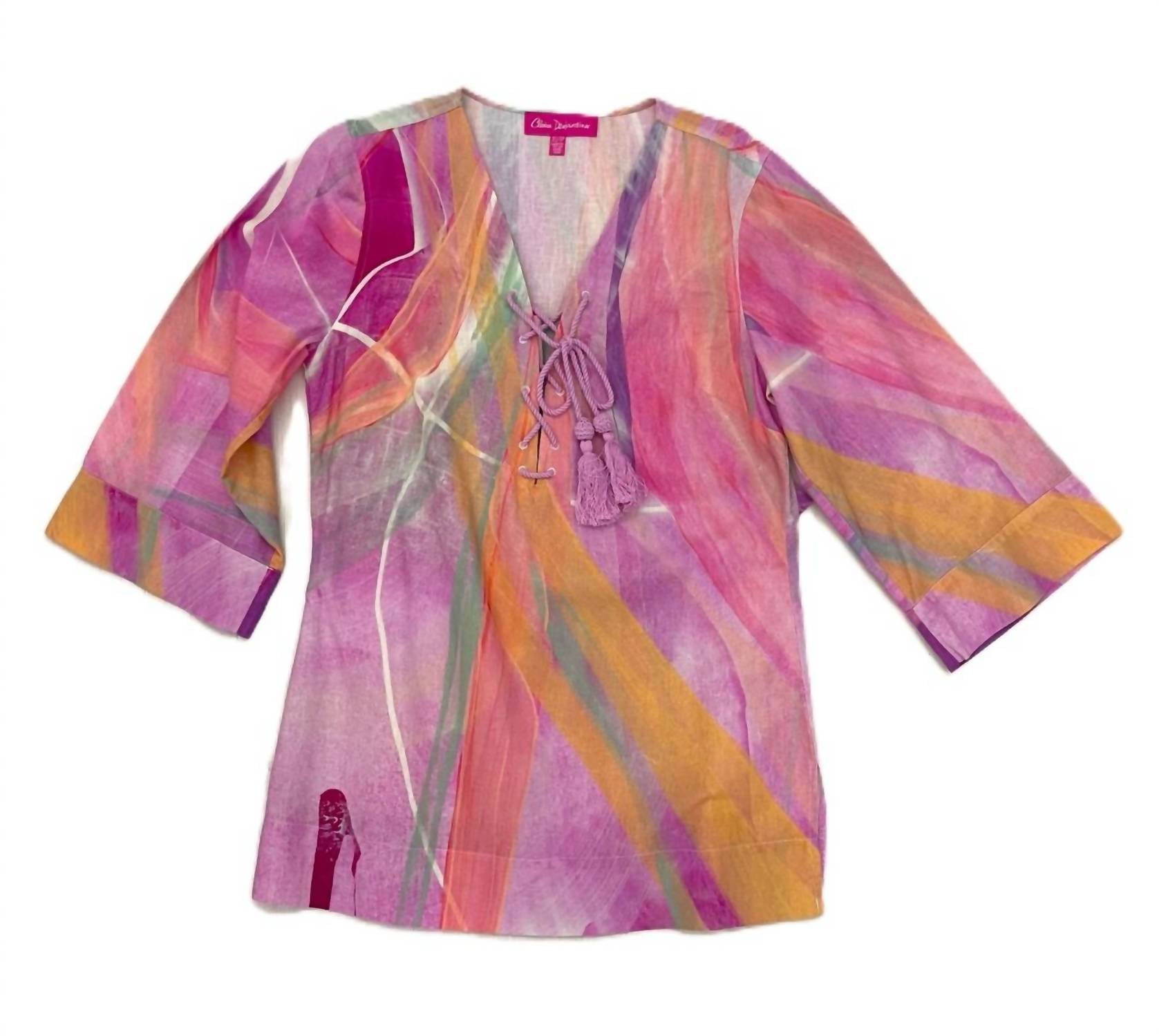 Claire Desjardins - Women's Lace-up 3/4 Sleeve Tunic
