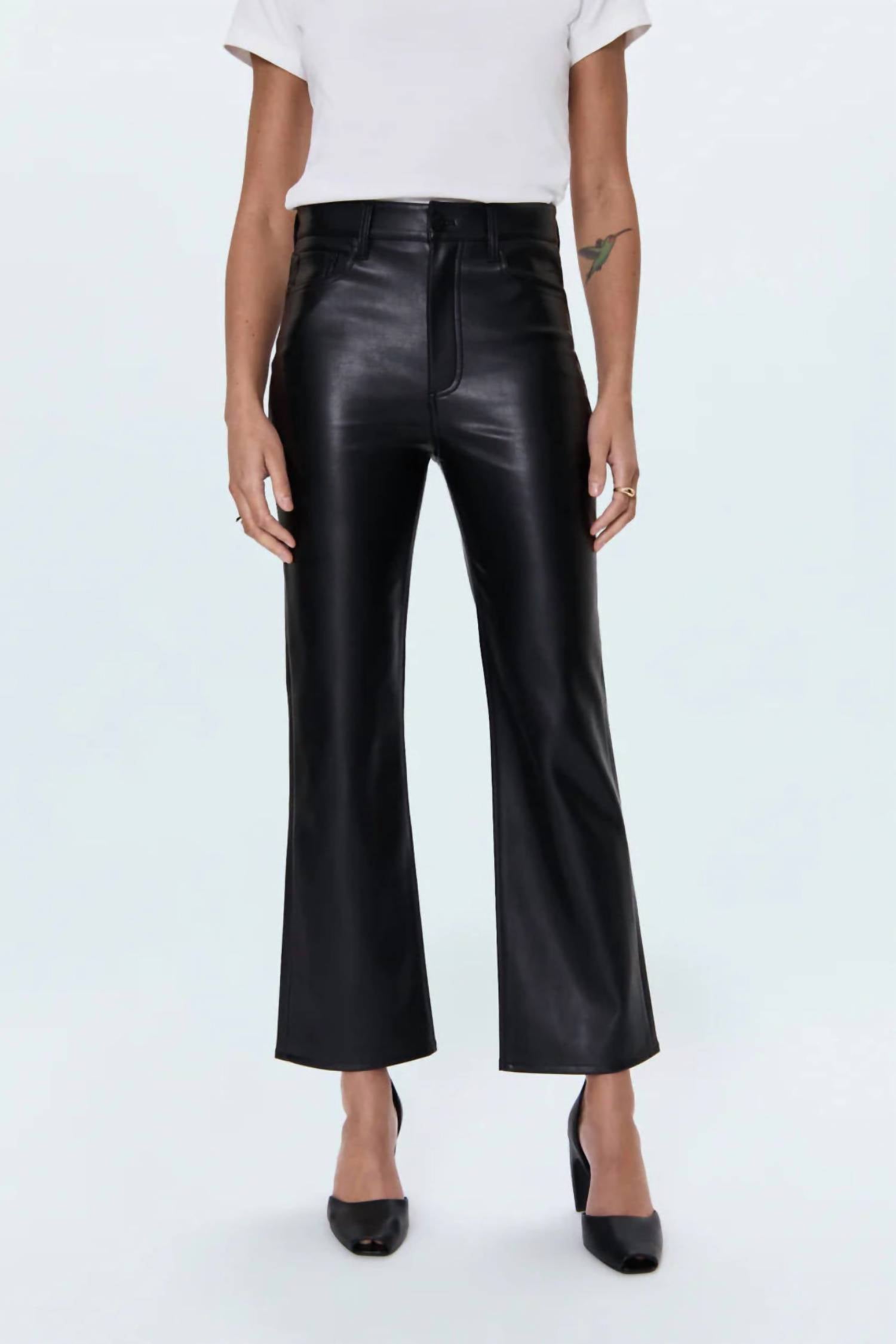 PISTOLA Ally Leather Pants in onyx - women's pants - detail view
