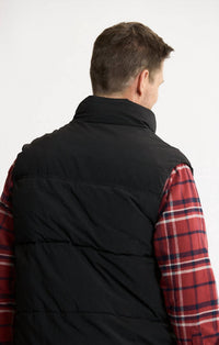 JACHS NEW YORK Namath Snap Button Puffer Vest in black - men's jacket - view 6