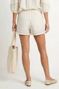 Naked Zebra - Contrast Trim Linen Shorts