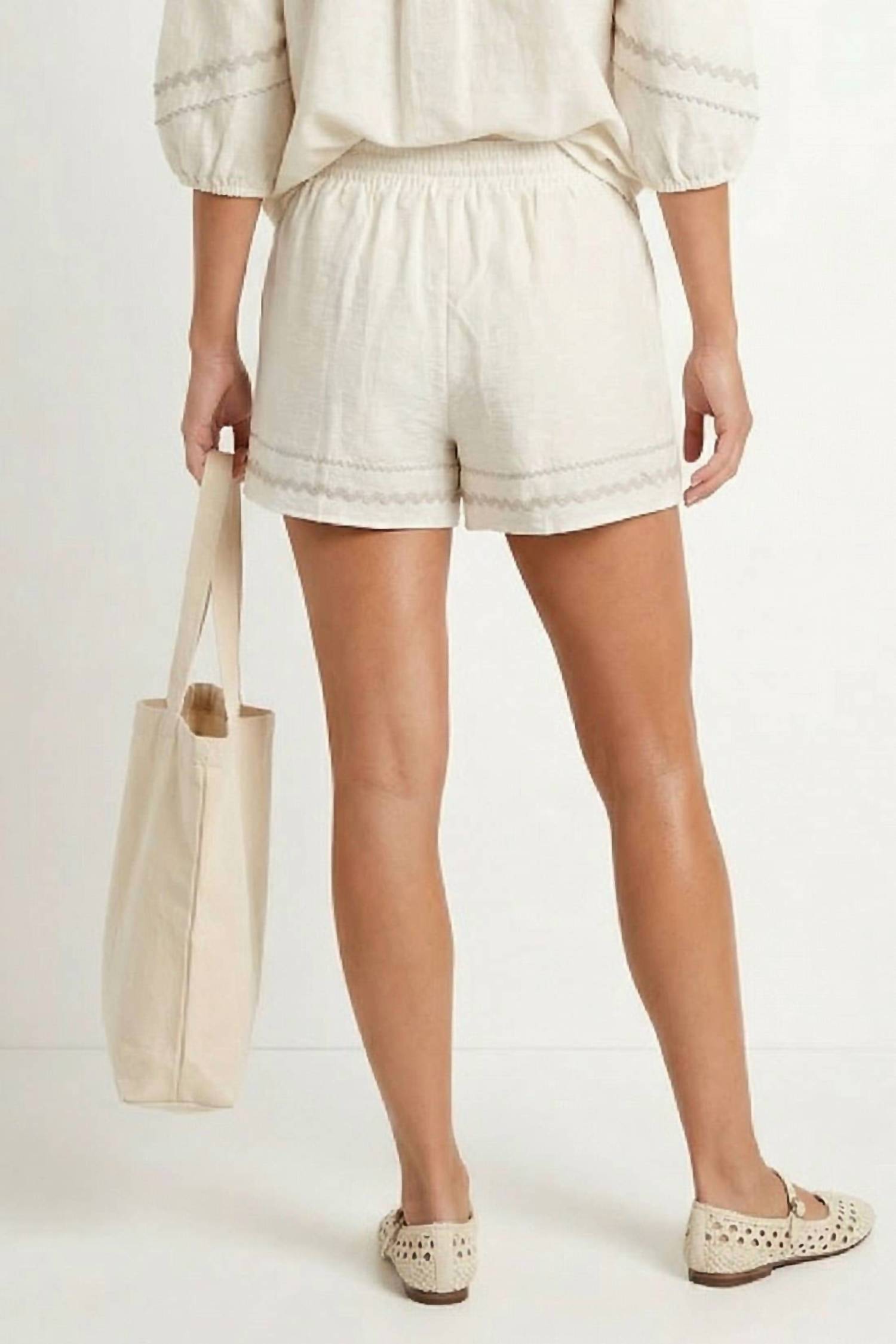 Naked Zebra - Contrast Trim Linen Shorts