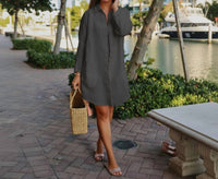 Vikolino - Linen Button Up Tunic Dress