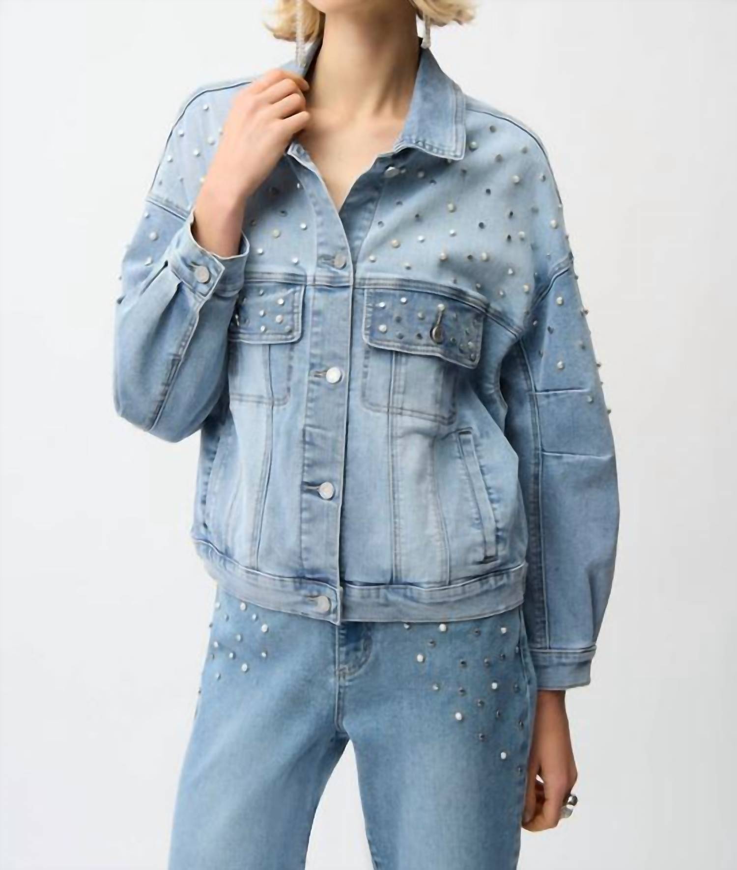 Joseph Ribkoff - Oversized Jacket With Pearls And Studs