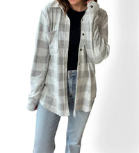Panache - Soft Plaid Button Up Top