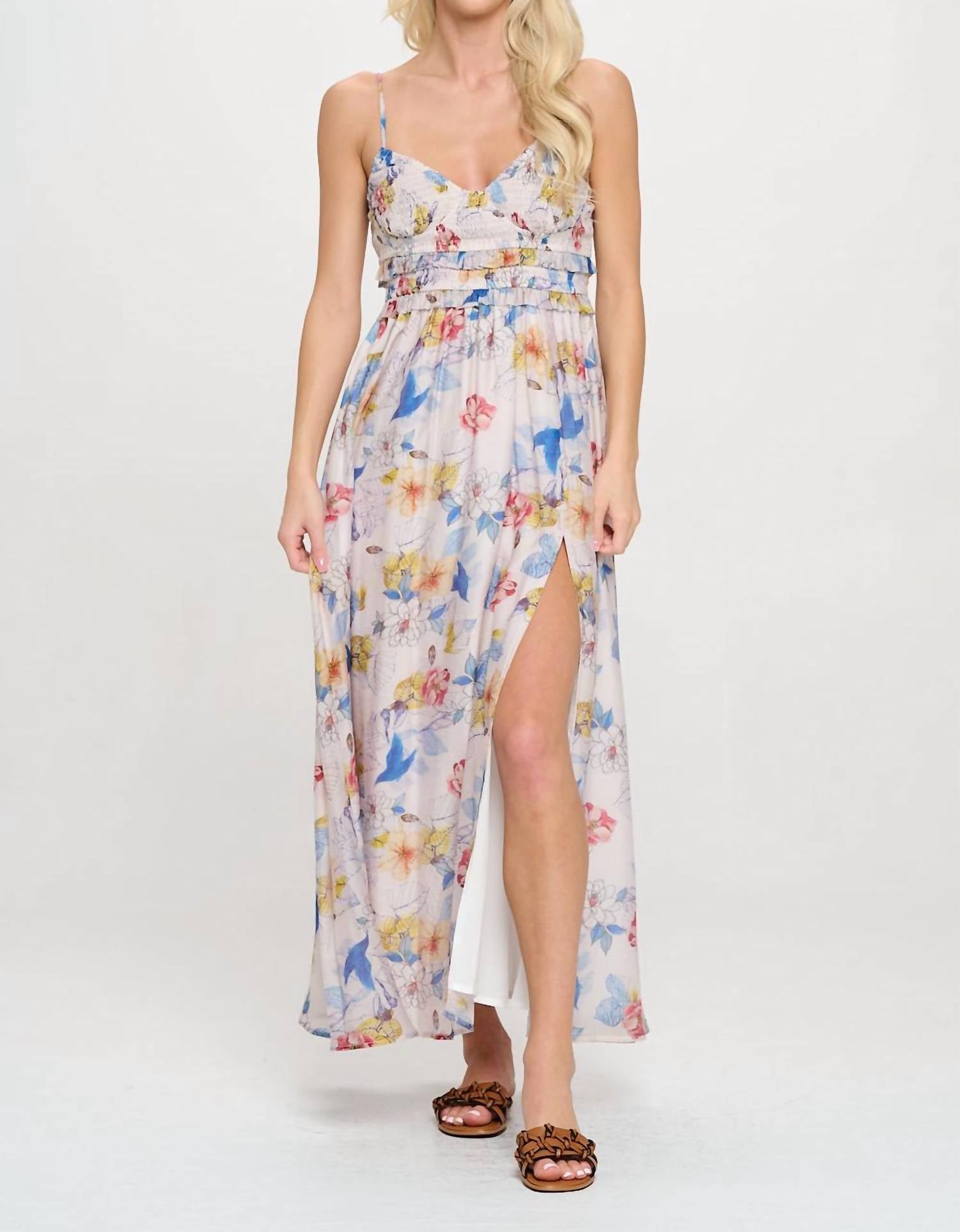 Meet Me In Santorini - Side Slit Maxi Dress