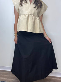 Hem & Thread - Stretch Wasteband Midi Swing Skirt