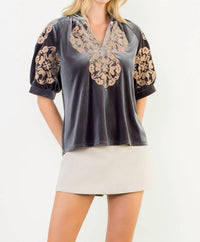 Thml - Puff Sleeve Embroidered Top