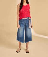 Fdj - Sleeveless Textured Crochet Sweater