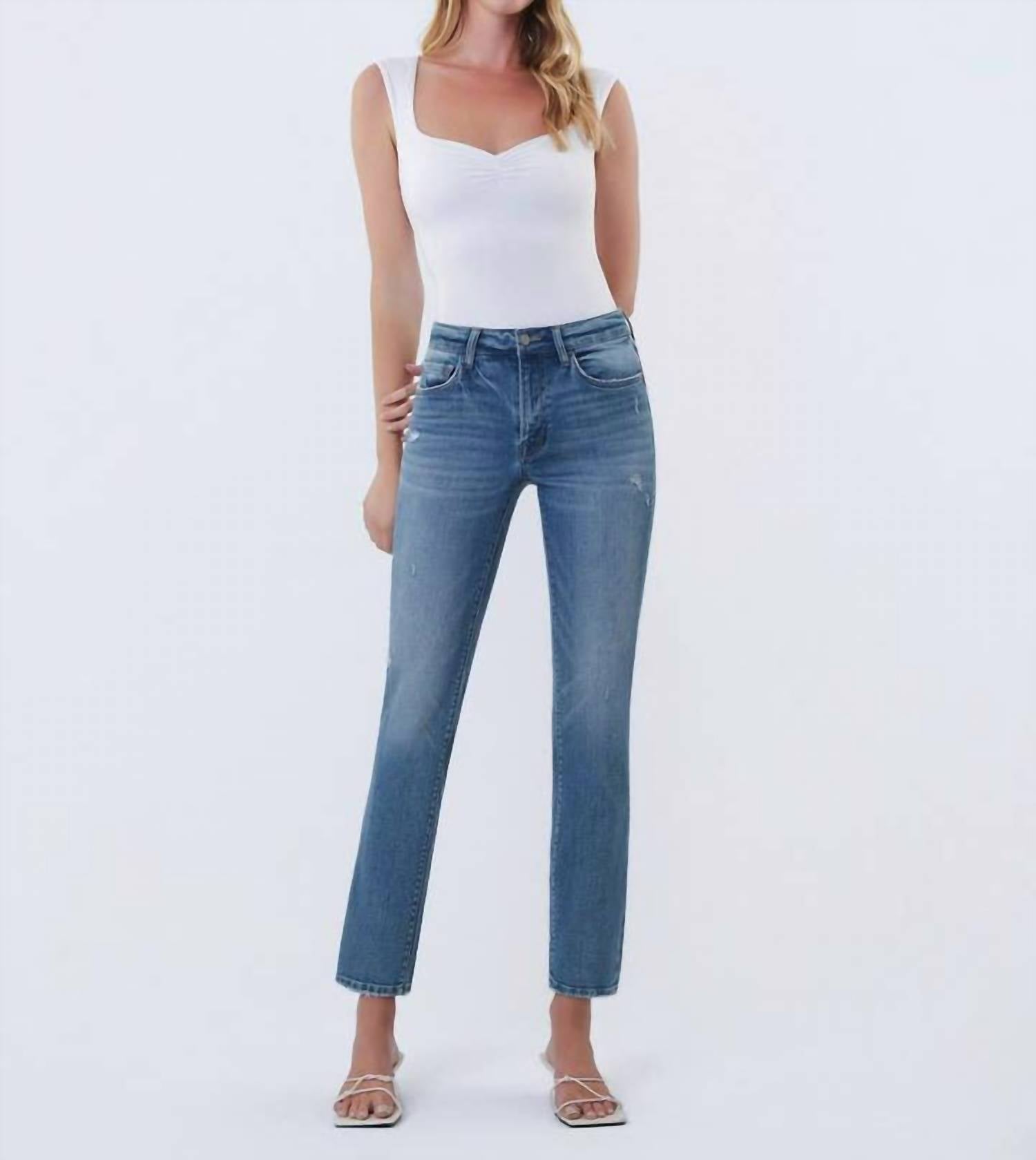 Vervet By Flying Monkey - Mid Rise Slim Straight Leg Jeans
