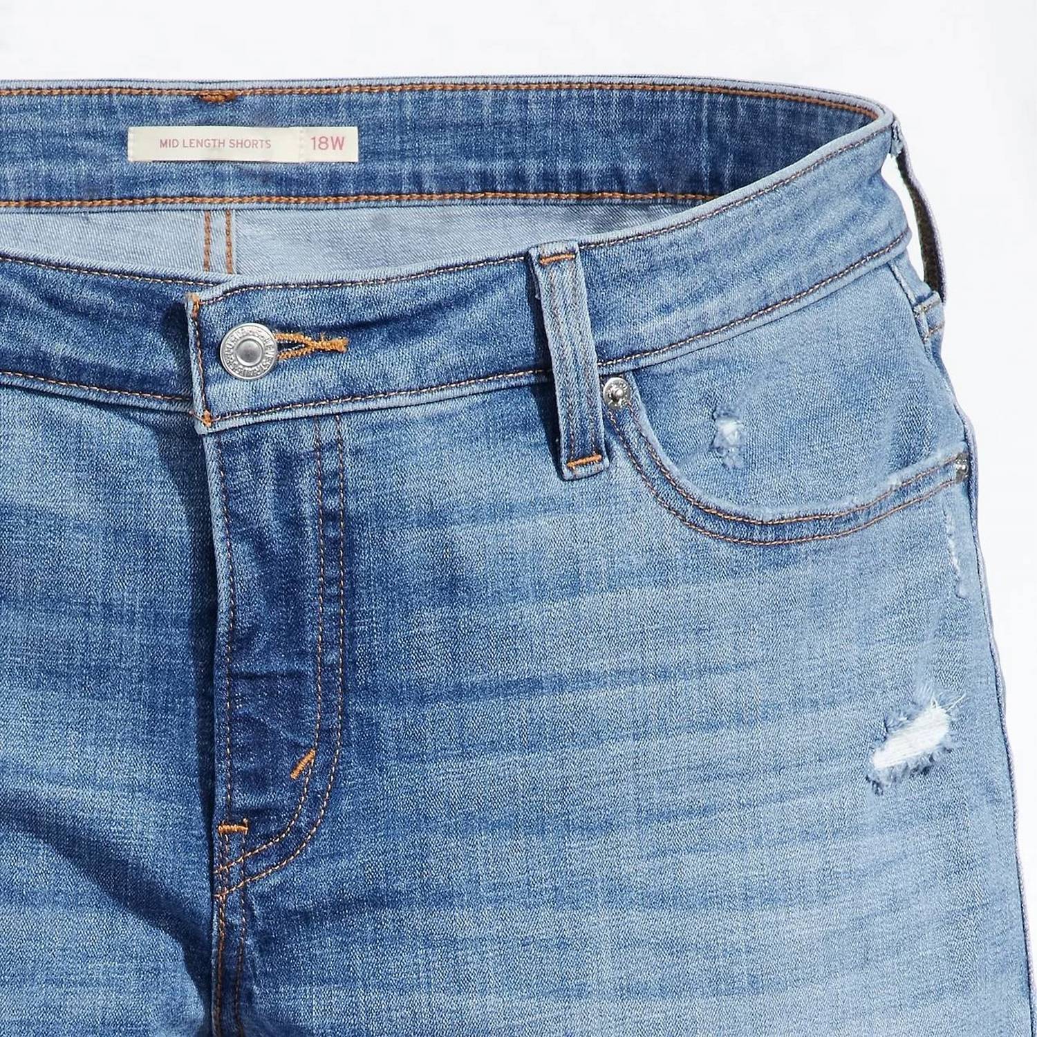 LEVI'S Mid Length Distressed Short - Plus Size in what are we - women's shorts - view 4
