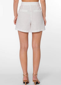 Velvet Heart Kaia Pleated Front Shorts in white - women's shorts - detail view