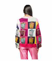 Queen Of Sparkles - Colorblock Button Down Sweater