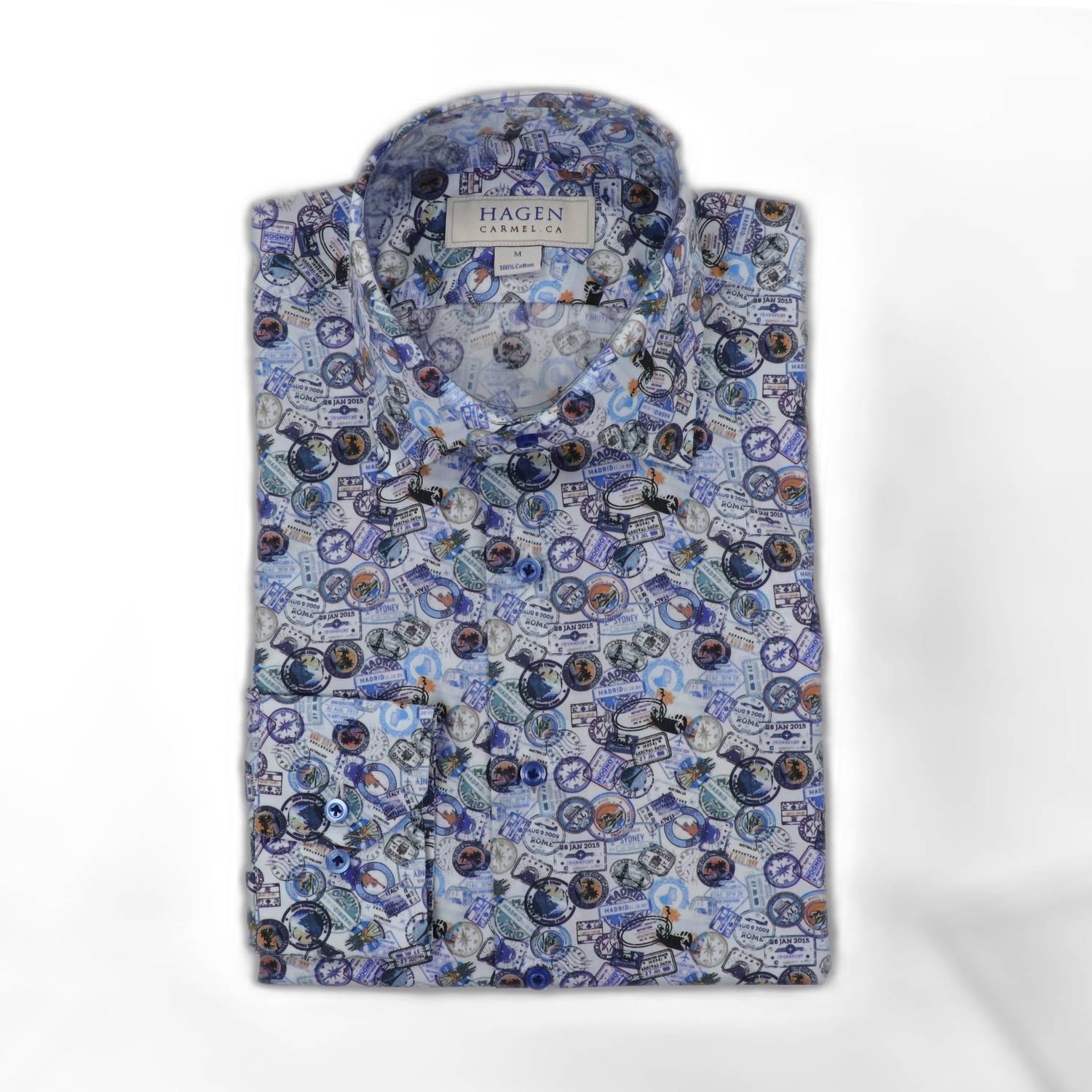Hagen - Men's Passport Stamps Sport Shirt